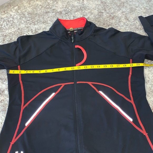 Under Armour Jacket Women large Black Semi-Fitted Cold Gear Full Zip Run - Picture 9 of 13